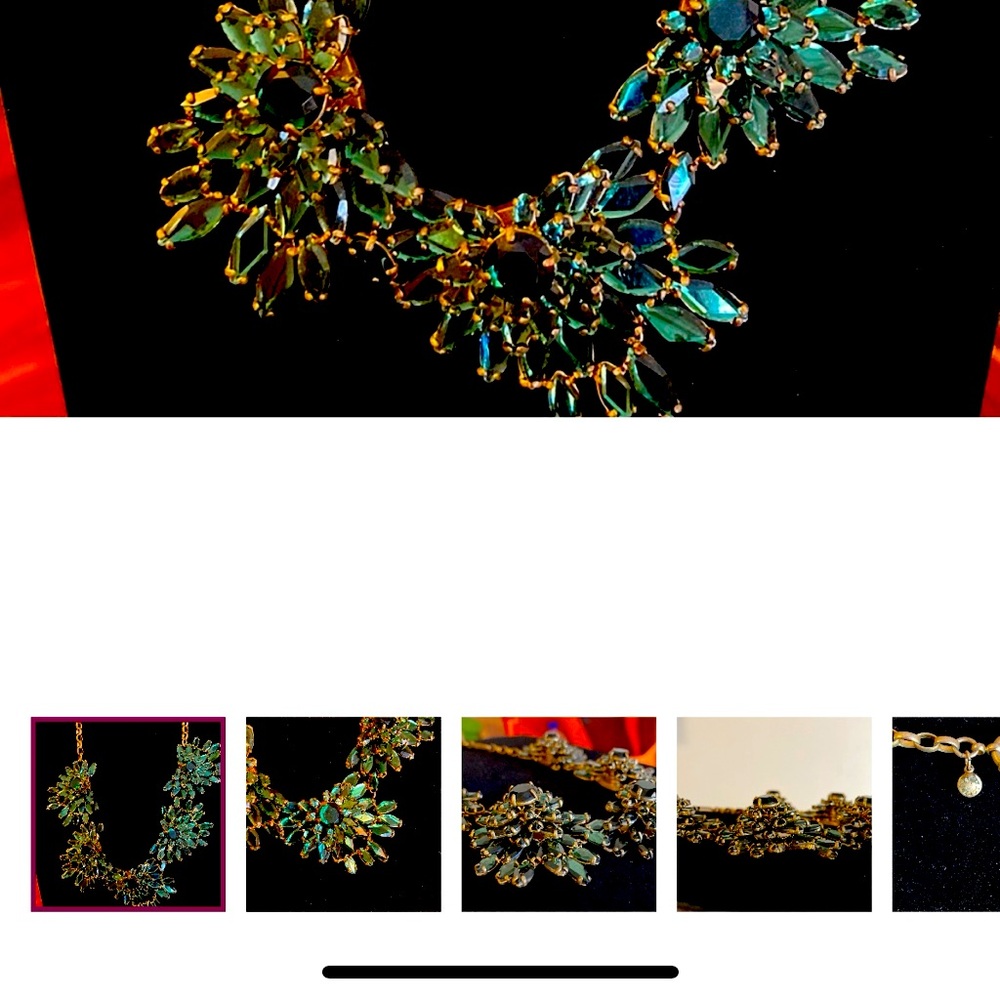 J. Crew emerald crystal statement necklace